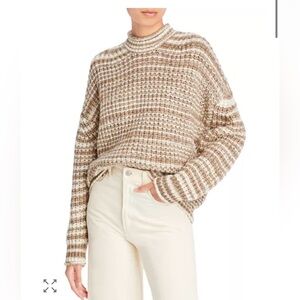 Rails Echo Sweater Wool/Alpaca Brown/White Space Dye Sweater Sz L